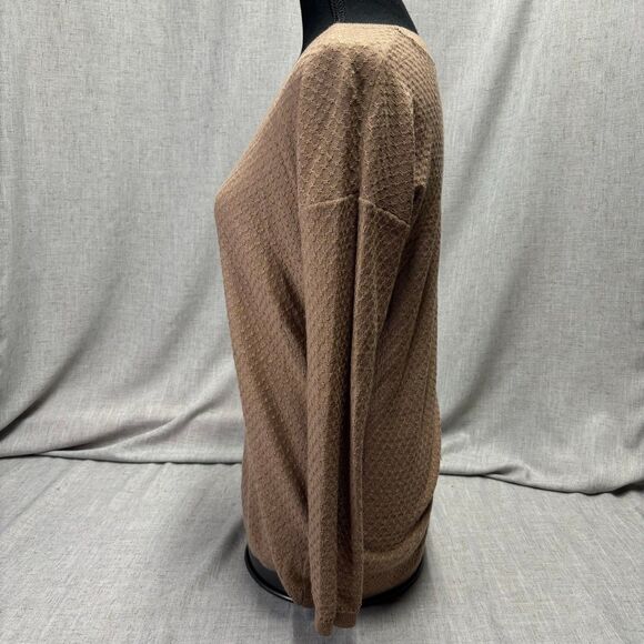 Ann Taylor Knit Sweater Long Sleeve Brown Acrylic Wool Women’s Petite Medium - Picture 2 of 9